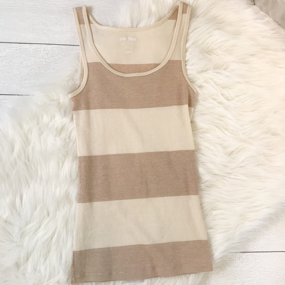 Old Navy ribbed metallic stripe perfect tank